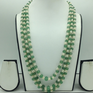 White Seed Pearls with Green Round Beeds 3