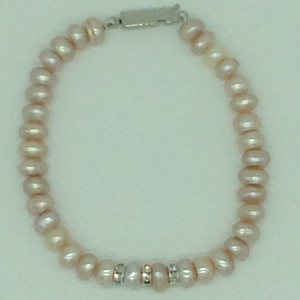 Pink&nbsp;Flat&nbsp;Pearls With&nbsp;CZ Chakri 1&nbsp;Layers 