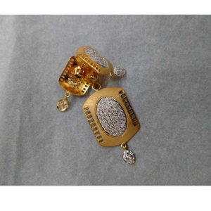 Natural 916 Gold CZ Stone Pendant Set