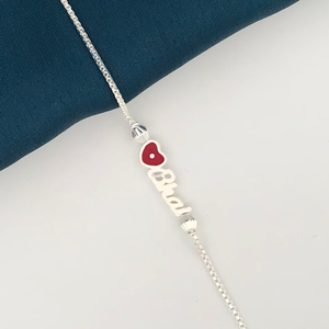 925 Silver Heart Bhai Rakhi