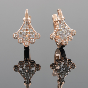 18kt designer diamond fancy bali earrings