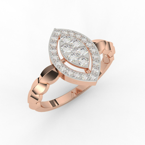 Marquise Shape Halo Diamond Ring