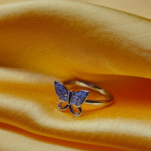 Silver 92.5 Butterfly Ladies Fancy Ring