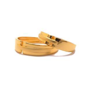 22k  yellow gold plain coppia rings