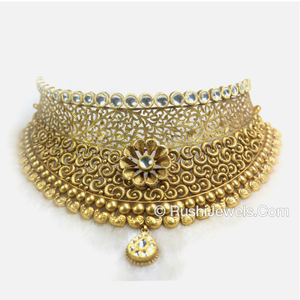 Bridal gold antique choker necklace designs