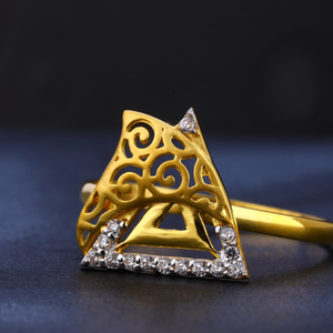 916 cz gold designer diamond ladies  ring lr7