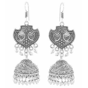 Silver Designer Jhumka Earrings