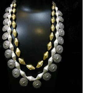 Brass Casting Ladies German Silver Coin Neckl