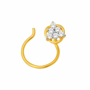 18k gold real diamond nosepin mga - rn002