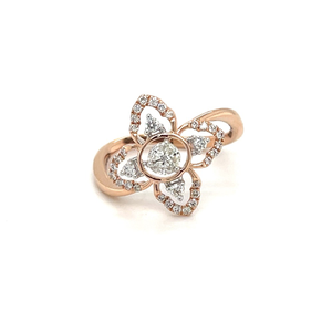 Royale Collection 18k Rose Gold Cluster Ring 
