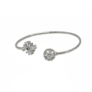 Floral Design Kada Bracelet In 925 Sterling S