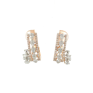 Fancy Diamond Bali Earring with Marquise Flow