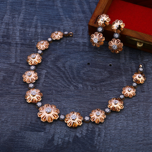 18CT Rose Gold Cz Gorgeous Necklace Set RN93