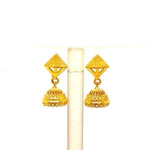 22k Yellow Gold Traditional Jhumki  Plain Ear