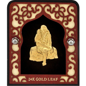 24k gold leaf sai baba frame