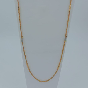 916 Gold Rhodium Box Pipe Chain