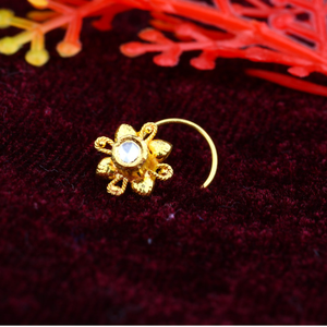 22KT Gold Flower Design Jadtar Nosepin JJ-022