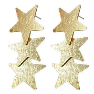 Gold star fashion drop earrings
