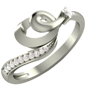 14kt silver s shape ring
