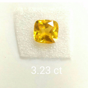 3.23ct cushion yellow sapphire