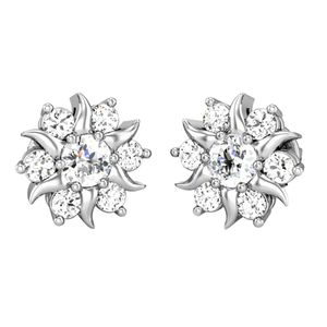 Diamond Flower Studs