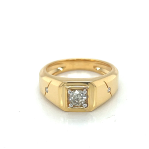 Gents diamond ring 18kt gold & natural di