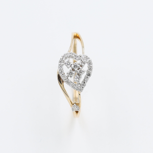 14kt Rose Gold Designer Ring Stuuded With Nat