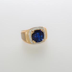 Blue topaz ring in 18kt for men