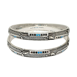 925 Sterling Silver Oxidised Kadli Bangles MG