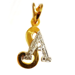 22k Gold SA Monogram Pendant MGA - MGP007