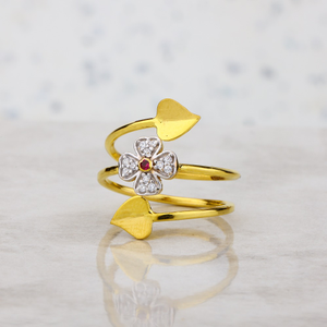 flower pattern classic ring