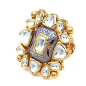 916 yellow gold pretty pearl ring for women
