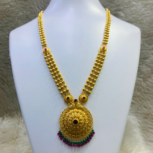 916 gold unique design long necklace