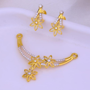 916 Gold Flower Design Mangalsutra Pendant