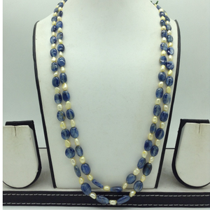 Yellow Kudkal Pearls with Blue Iolite Beeds