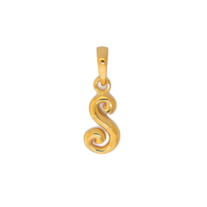 22k yellow gold pendant plain stylish alphabe