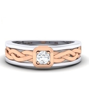Diamond Ring Rose Gold and White gold platted