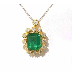 18K Emerald Pendant Octagon 1.46 Cts