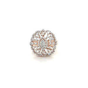 Rose gold and diamond statement ring with mar