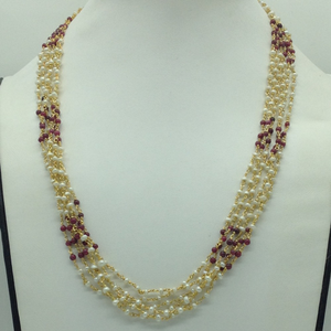 Red Ruby and Pearls 6 Line Taar Mala JSS018