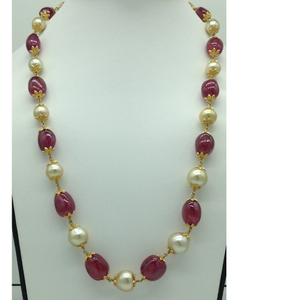 Sea Water Round Pearls with Ruby Aweja Gold 