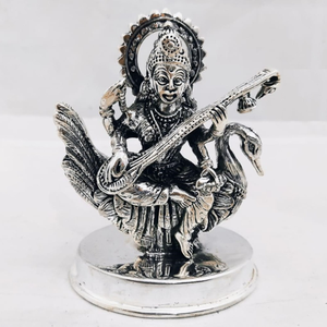 925 pure silver idol of gayatri mata on swan 