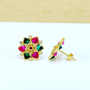 18Ct Gold Ruby Earring