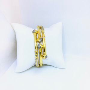 FANCY GOLD COPPER KADA BANGLES