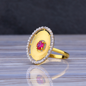 22CT Gold Cz Hallmark Designer Ladies Long Ri