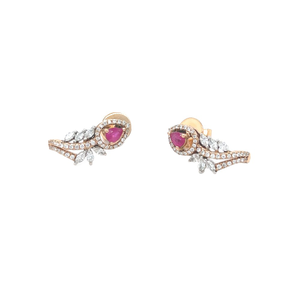 Traditional Floral Diamond Stud Earrings