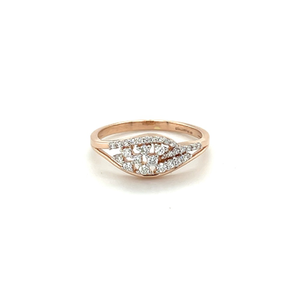 Radiant Rose Gold Ring with Round Cut Diamond