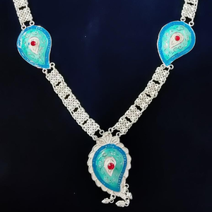 Silver Meenakri Haar