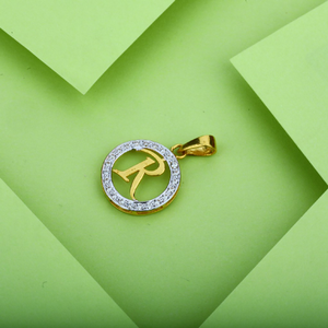 Gold R Letter Pendant-LP12