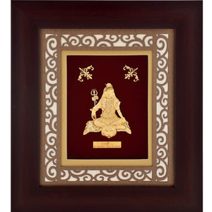 Lord shiva frame in 24k gold leaf mga - age03